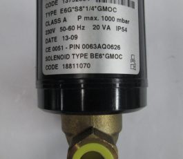 Part No: BR-13752004, Brahma Solenoid Valve for gas Type: E6G*S8*1/4*GMOC 230V, 50/60Hz, 20VA, IP54 Pmax 1000 mbar Solenoid Type BE6*GMOC Code: 18811070